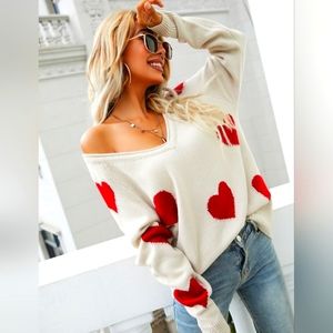 Khaki heart detail pullover